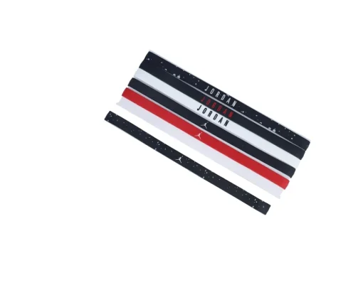 6 Pack Jordan Elastic Black/White/Red Hairband - Jordan