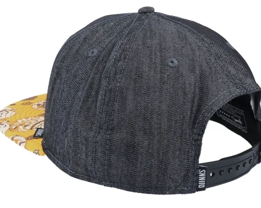 6 Panel Luckycat Linen Rev. Black Snapback - Djinns