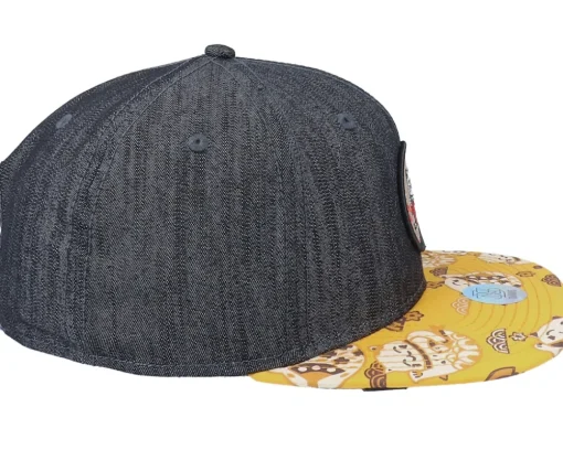 6 Panel Luckycat Linen Rev. Black Snapback - Djinns