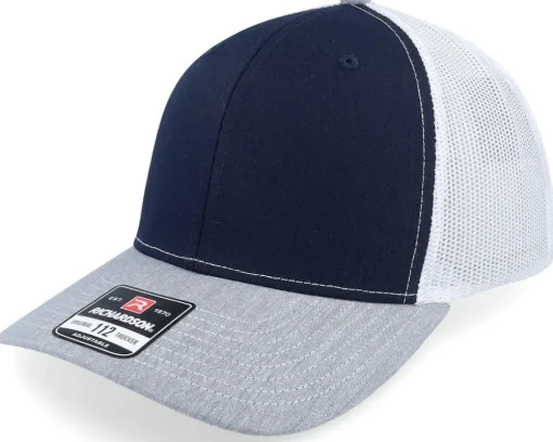 112 Tri Black/White/Heather Grey Trucker - Richardson