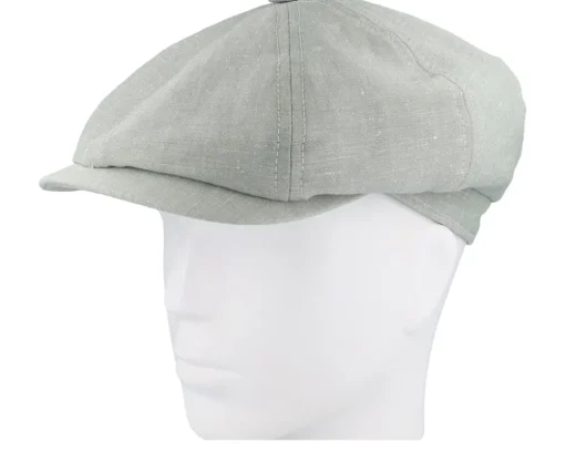 Alan Linen Chambray Light Green Flat Cap - CTH Ericson
