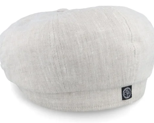 Alan Linen Natural Flat Cap - CTH Ericson