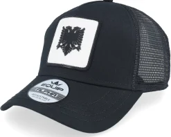 Albanian Eagle Patch Black A-frame Trucker - Iconic