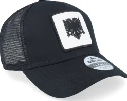 Albanian Eagle Patch Black A-frame Trucker - Iconic
