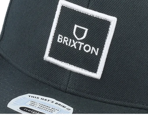 Alpha Square Black/Black Snapback - Brixton