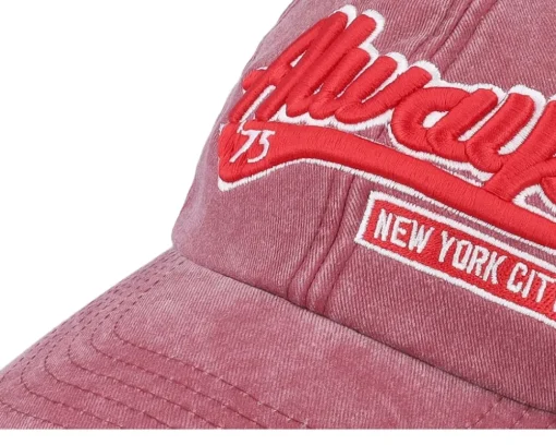 Always New York Washed Red Dad Cap - Iconic