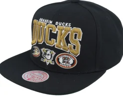 Anaheim Ducks Champ Stack Black Snapback - Mitchell & Ness