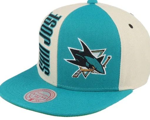 Anaheim Ducks Pop Panel Off White/Black Snapback - Mitchell & Ness