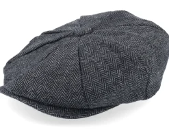 Anchor Shield Patch Charcoal Bakerboy Flat Cap - Jack Anchor