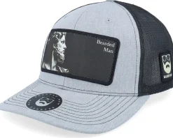 Ancient Greek Beard Patch Heather Grey/Black Trucker - Bearded Man