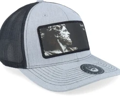 Ancient Greek Beard Patch Heather Grey/Black Trucker - Bearded Man