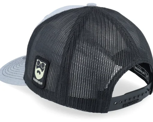Ancient Greek Beard Patch Heather Grey/Black Trucker - Bearded Man