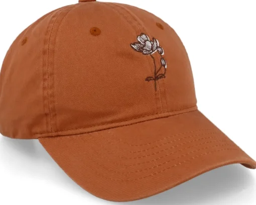 Anemone Flower Washed Cotton Rust Mom Cap - Wei