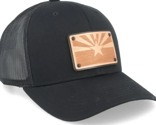 Arizona Flag Cherrywood Solid Black/Black Trucker - Union Standard Supply