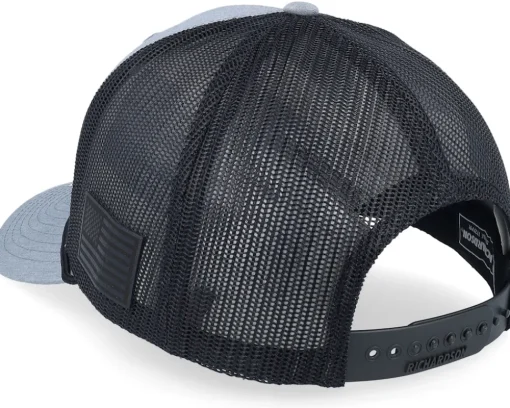 Army Skull Usa Black Patch Heather Grey/Black Rope A-Frame Trucker - Army Head