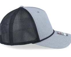 Army Skull Usa Black Patch Heather Grey/Black Rope A-Frame Trucker - Army Head