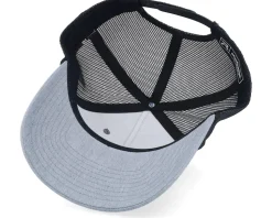 Army Skull Usa Black Patch Heather Grey/Black Rope A-Frame Trucker - Army Head