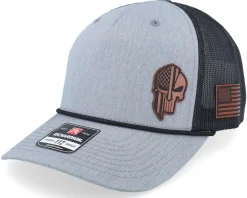 Army Skull Usa Black Patch Loden/Black Rope A-Frame Trucker - Army Head