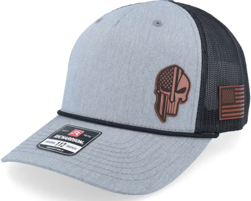 Army Skull Usa Black Patch Loden/Black Rope A-Frame Trucker - Army Head