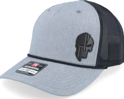 Army Skull Usa Black Patch Loden/Black Rope A-Frame Trucker - Army Head
