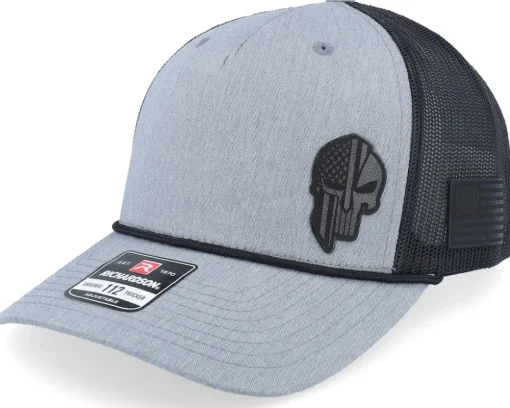 Army Skull Usa Black Patch Loden/Black Rope A-Frame Trucker - Army Head