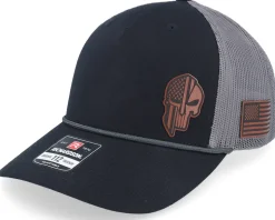 Army Skull Usa Black Patch Loden/Black Rope A-Frame Trucker - Army Head