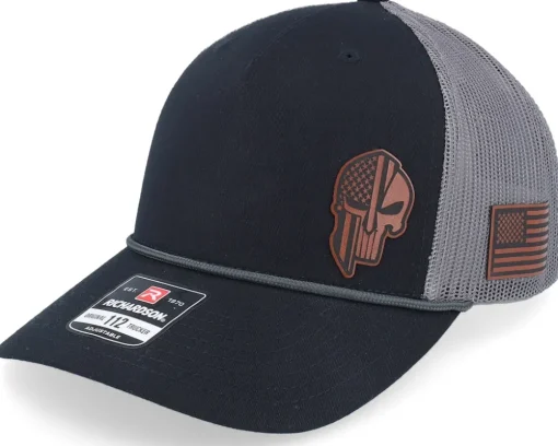 Army Skull Usa Black Patch Loden/Black Rope A-Frame Trucker - Army Head