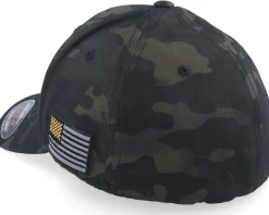Army Skull Usa Gold Patch Multicam Black Camo Flexfit - Army Head