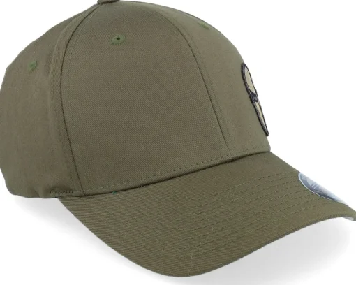 Army Skull Usa Gold Patch Olive Flexfit - Army Head