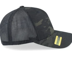 Army Skull Usa Gold Patch Multicam Black Camo Trucker - Army Head