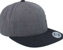 Army Skull Usa Gold Patch Charcoal/Black Snapback - Army Head