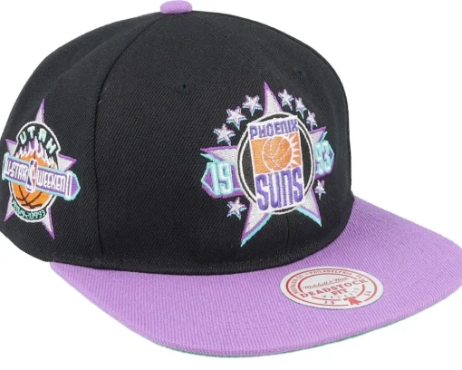 Asg 2 Tone Deadstock Black/Purple Snapback - Mitchell & Ness