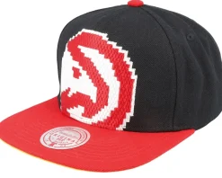 Atlanta Hawks 8 Bit Xl Black/Red Snapback - Mitchell & Ness