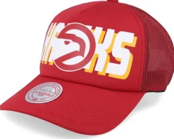 Atlanta Hawks Billboard Hwc Red Trucker - Mitchell & Ness