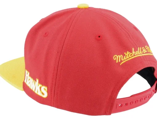 Atlanta Hawks Logo Blur Red/Yellow Snapback - Mitchell & Ness