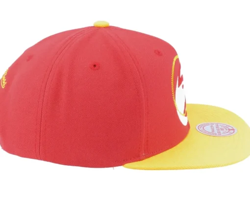 Atlanta Hawks Logo Blur Red/Yellow Snapback - Mitchell & Ness