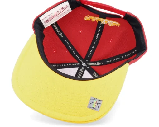 Atlanta Hawks Logo Blur Red/Yellow Snapback - Mitchell & Ness