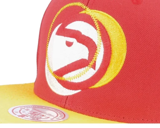 Atlanta Hawks Logo Blur Red/Yellow Snapback - Mitchell & Ness