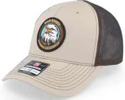 Bald Eagle Logo 112 Split Khaki/Coffee Trucker - Wild Spirit