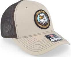 Bald Eagle Logo 112 Split Khaki/Coffee Trucker - Wild Spirit