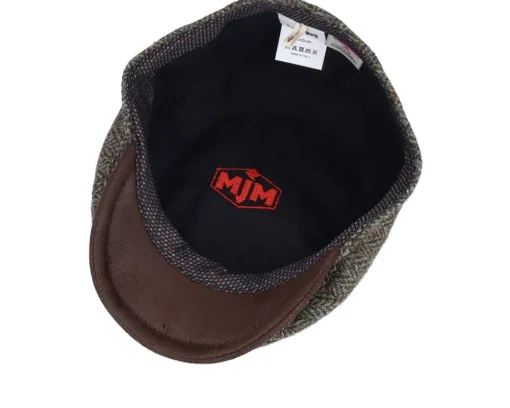 Bang 32 Harris Tweed Green Herringbone Flat Cap - MJM Hats