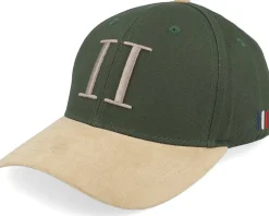 Baseball Cap Contrast Suede Ii Dark Green/Warm Sand Adjustable - Les Deux