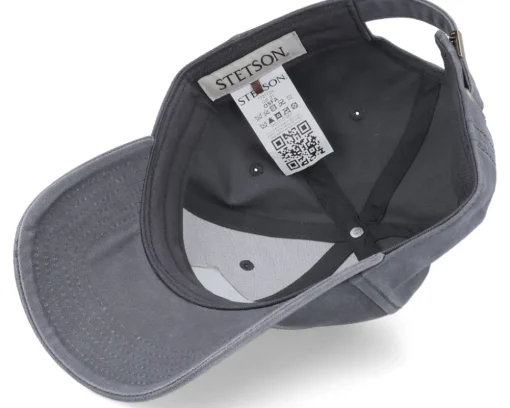 Baseball Cap Cotton Grey Adjustable - Stetson