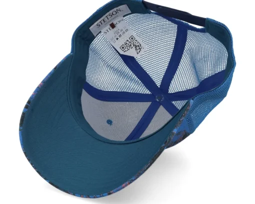 Baseball Cap Organic Linen Sustainable Blue Trucker - Stetson