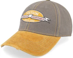 Baseball Cap Vintage Distressed Olive/Yellow Adjustable - Stetson