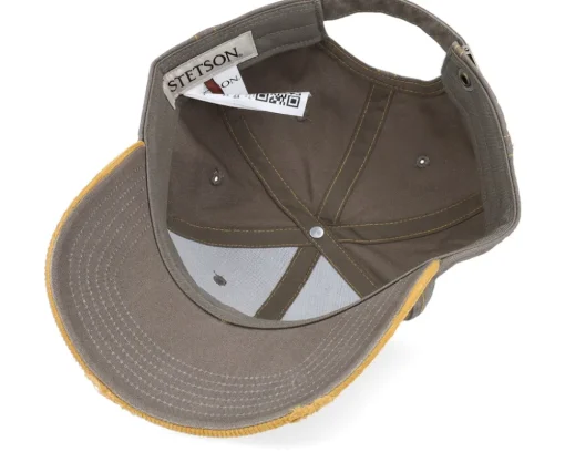 Baseball Cap Vintage Distressed Olive/Yellow Adjustable - Stetson