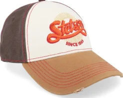 Baseball Cap Vintage Distressed Beige Leaves Adjustable - Stetson
