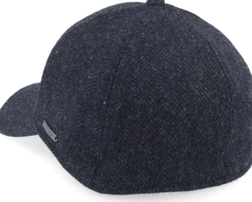 Baseball Cap Wool Herringbone Black Fitted - Stetson