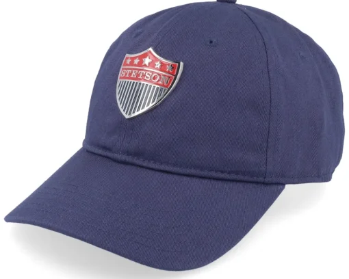 Baseball Cotton 2 Metal Badge Navy Adjustable - Stetson