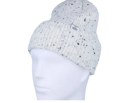 Basic Beanie Spotted Knit-Off White/Black Cuff - Djinns